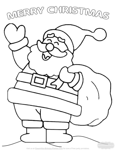 Santa Coloring Pages for Kids Free