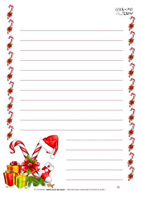 Candy cane Santa letter background template