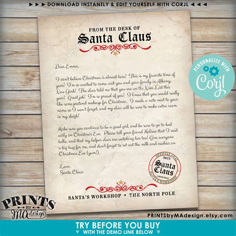 A modern Santa letter design