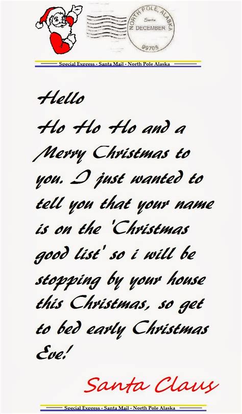 Santa Letter From The North Pole