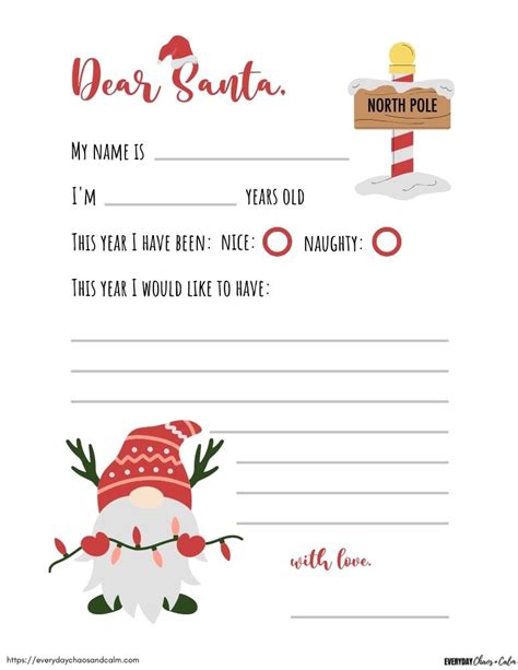 Santa Letter Template 2