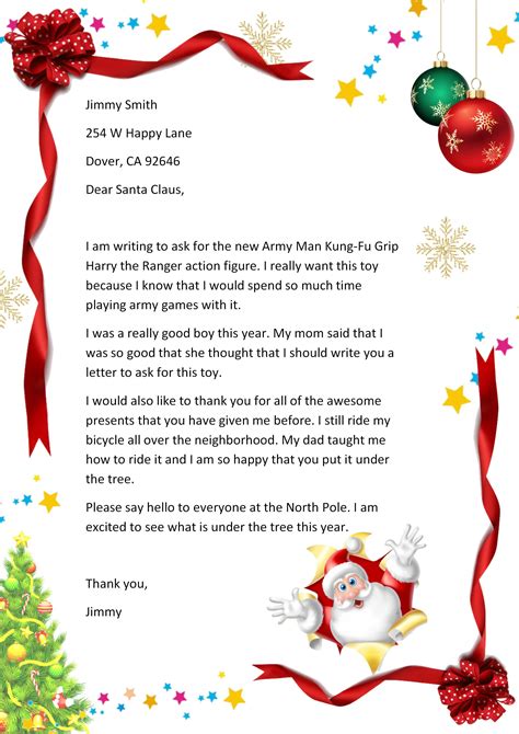 A Santa letter template in Docx format