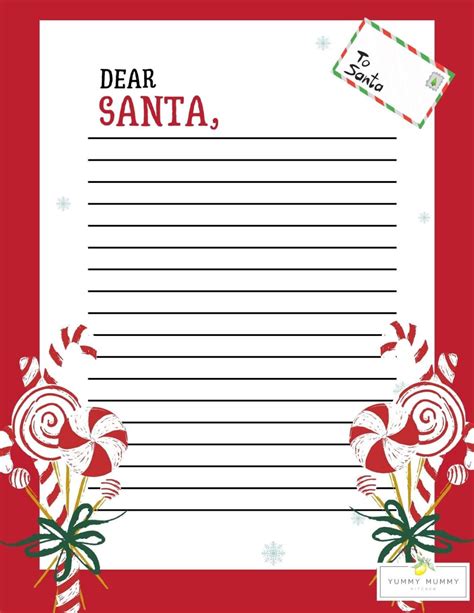 Santa letter template for older kids