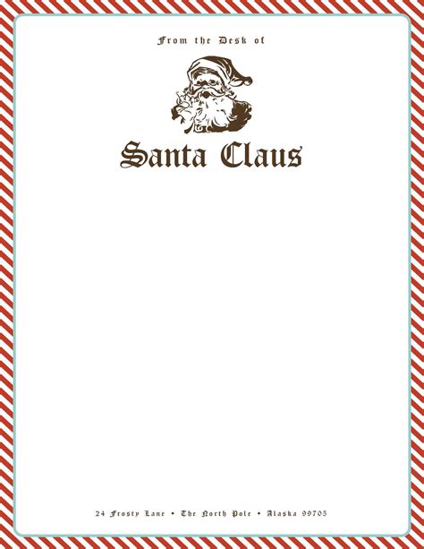 Santa Letterhead Printable 2