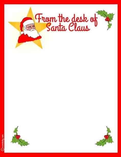 Santa Letterhead Printable 4