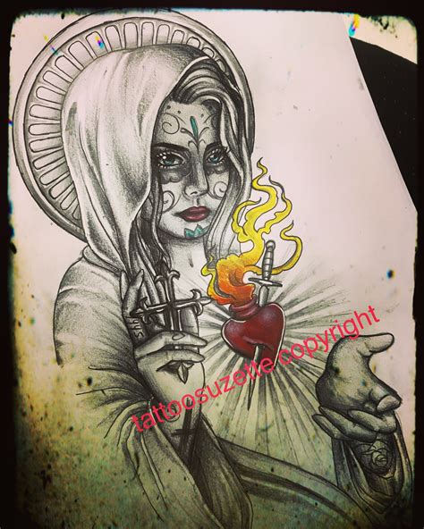 Variety of Santa Muerte tattoo designs