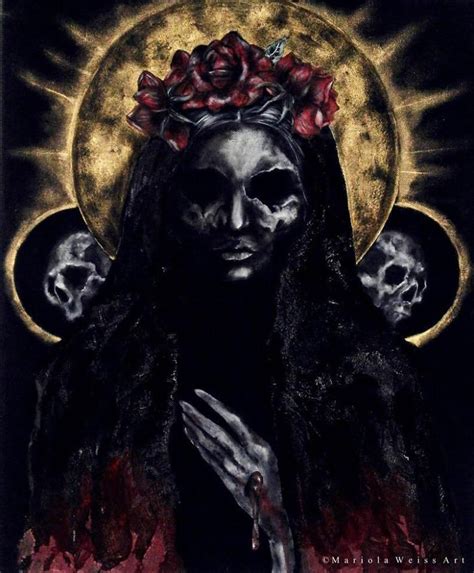 Gothic-style Santa Muerte tattoo