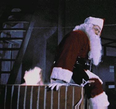 Santa's sleigh fitting through a chimney