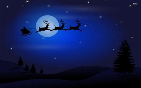 Santa's sleigh in the night sky