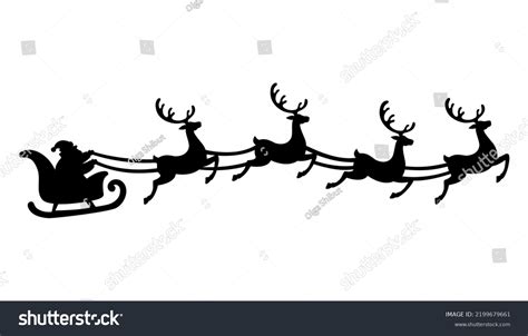 Santa Sleigh Template with Reindeer