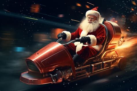 Santa's sleigh speeding through the night