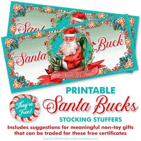 Free Printable Santa Bucks Template