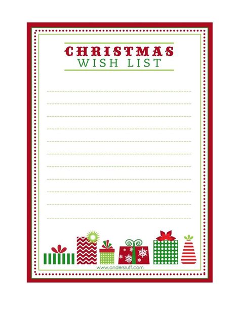 Santa's gift list template