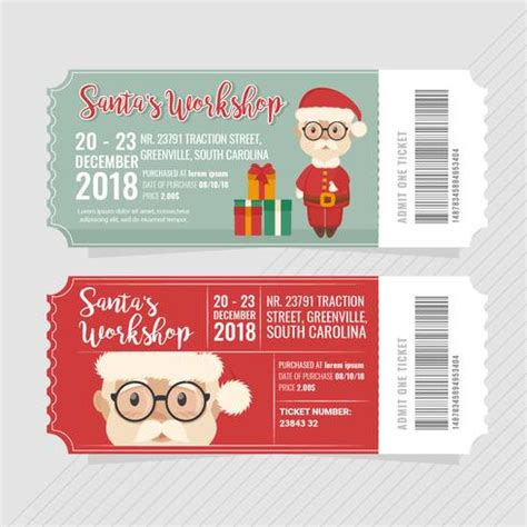 Santa's Workshop Ticket Template