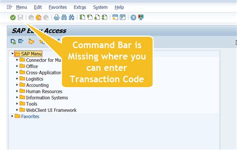 SAP Transaction Codes Command Field Image