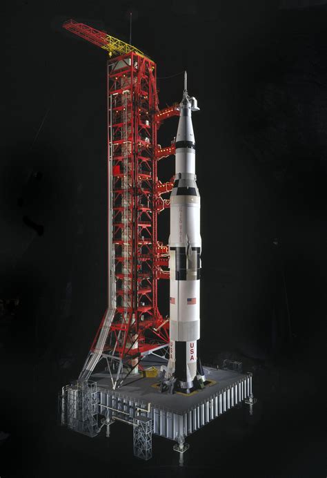 Saturn V model in flight