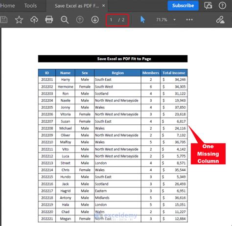 Save Excel as PDF