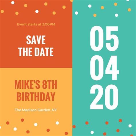 Save the Date Birthday Template 8