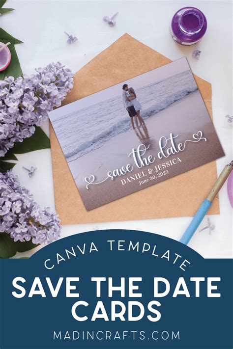 save the date postcard template canva