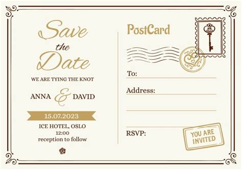 save the date postcard template free