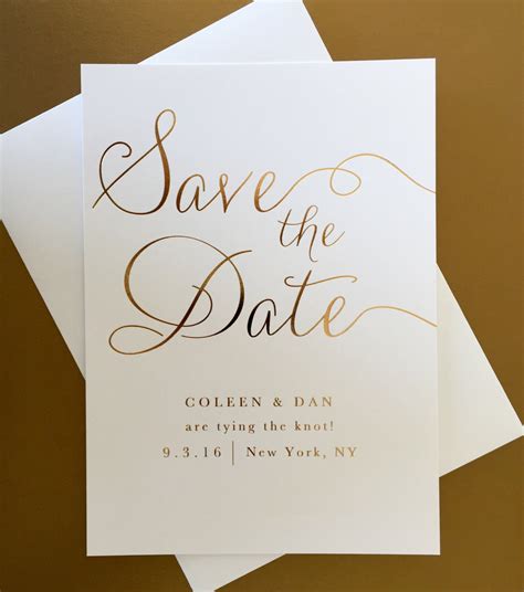 Gold foil save the date template