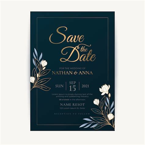 Luxury save the date template