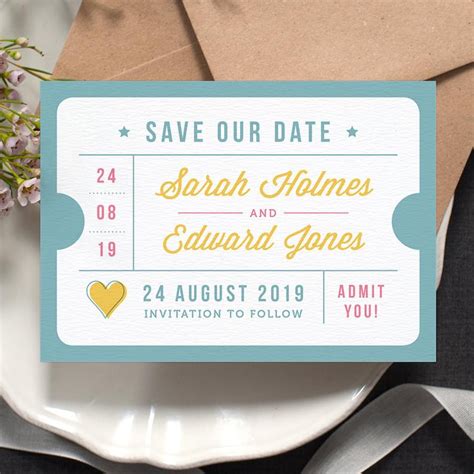 Save the Date Ticket Template 2