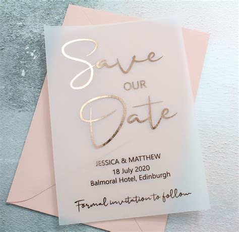 Save the Date Vellum Template Design