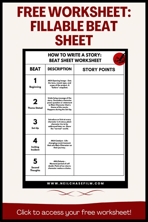 Save the Cat Beat Sheet Template