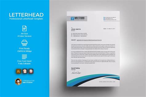 Saving letterhead template