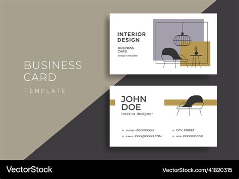 Scandinavian interior design business card template