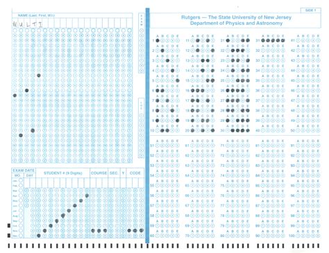 Scantron Sheets for Testing