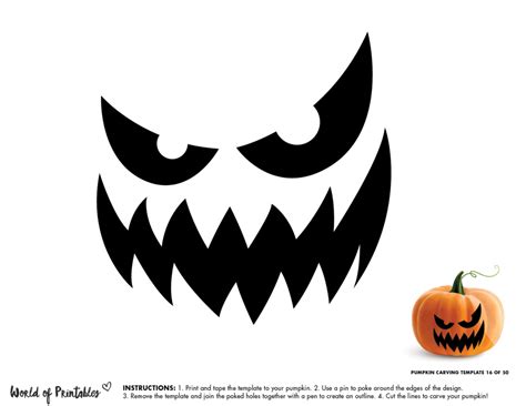 Scary face pumpkin templates gallery 10