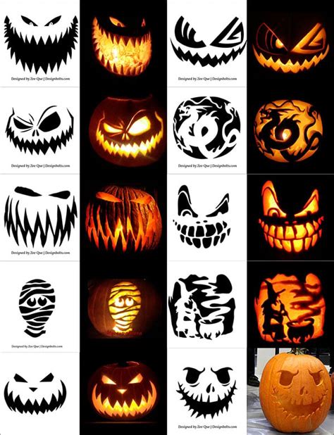 Scary face pumpkin templates gallery 4