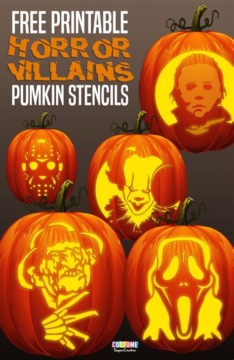 Scary Pumpkin Carving Templates for Halloween