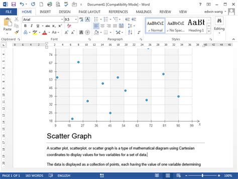 Scatter plot template for Microsoft Word