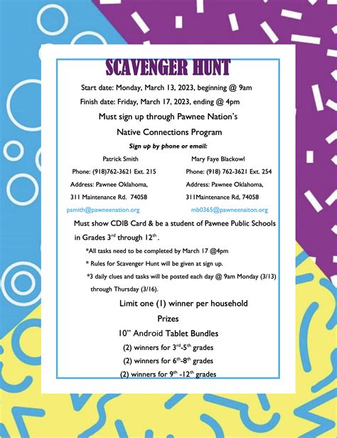 Scavenger Hunt Instructions