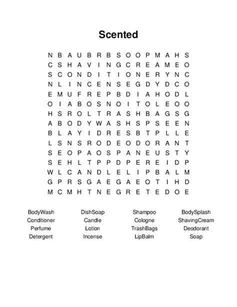 Scented Word Search for Elementary Students