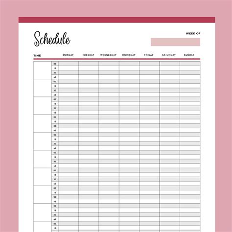 Schedule Template