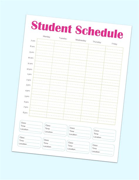 Schedule Template PDF Download