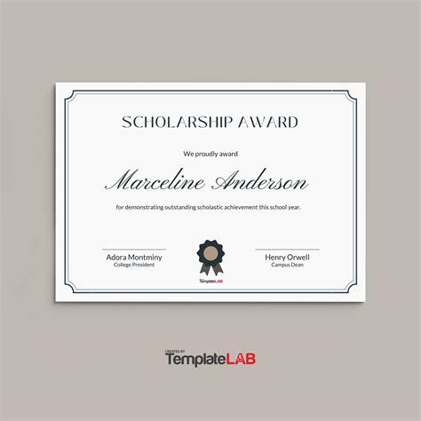 Scholarship Award Template