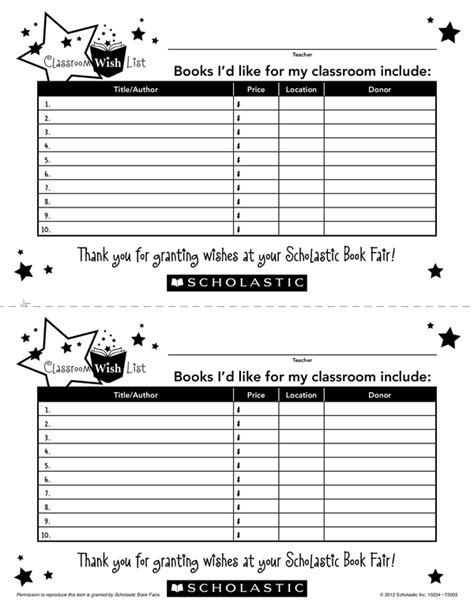 Benefits of Scholastic Wish List Printables