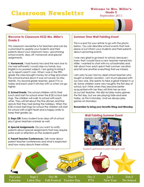 School Newsletter Template