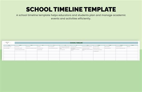 A template for school project timelines.