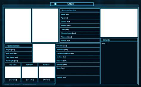 Sci-Fi Character Bio Template