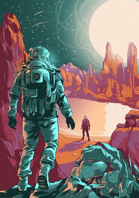 Science fiction illustrations inspired by the answer 42