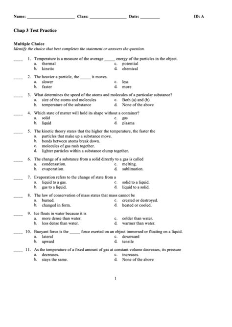 Science Practice Test