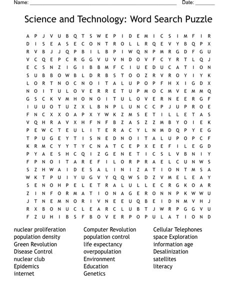 Science and Technology Word Search