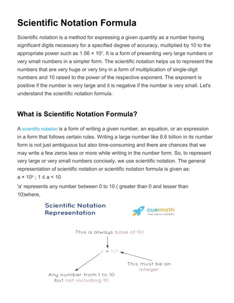 Scientific Notation Formulas and Equations