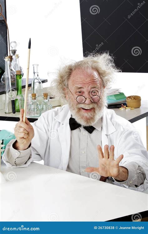 A scientist explaining a concept